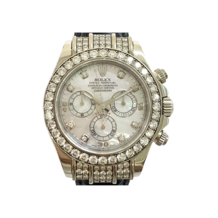 Rolex Daytona White Gold White Mother of Pearl Diamond Dial 116599RBR