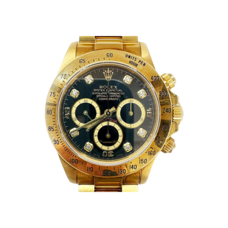 Rolex Daytona "Zenith Movement" Yellow Gold Black Diamond Dial 16528