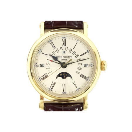 Patek Philippe Perpetual Calendar Retrograde Date Yellow Gold White Roman Dial 5159J-001