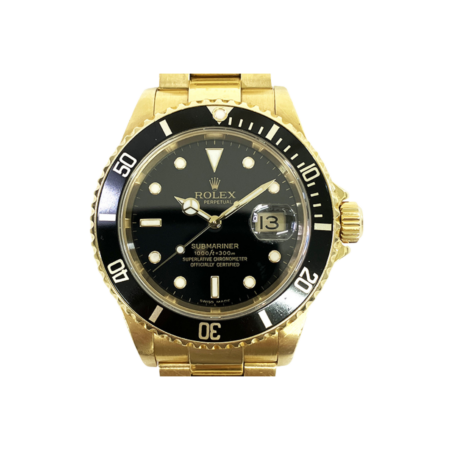 Rolex Submariner Date Black Bezel Yellow Gold Black Dial 16618LN