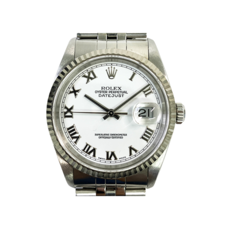 Rolex Datejust 36 Stainless Steel/White Gold White Roman Dial 16234