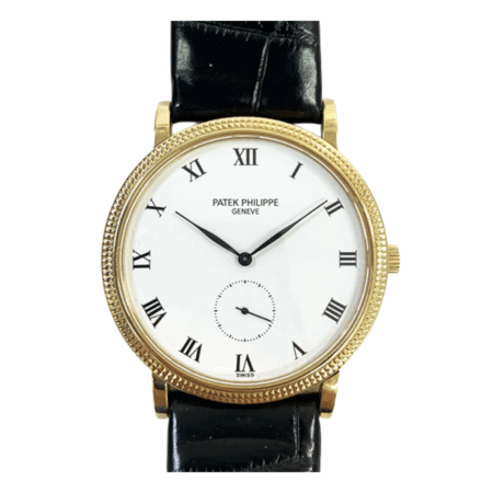 Patek Philippe Calatrava Yellow Gold White Roman Dial 3919J-001
