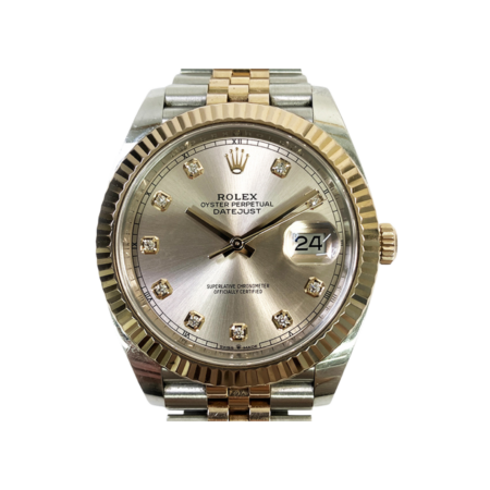 Rolex Datejust 41 Stainless Steel Rose Gold "Sundust" Diamond Dial 126331