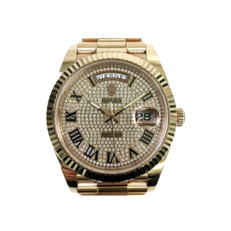 Rolex Day-Date 40 Rose Gold Pave Diamond Dial 228235