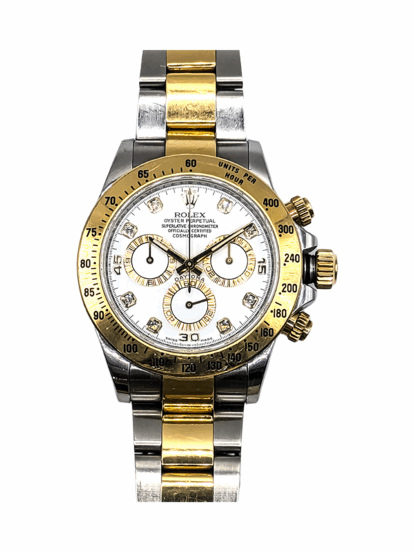Rolex Daytona Gold/Steel White Diamond Dial 116523 Bracelet