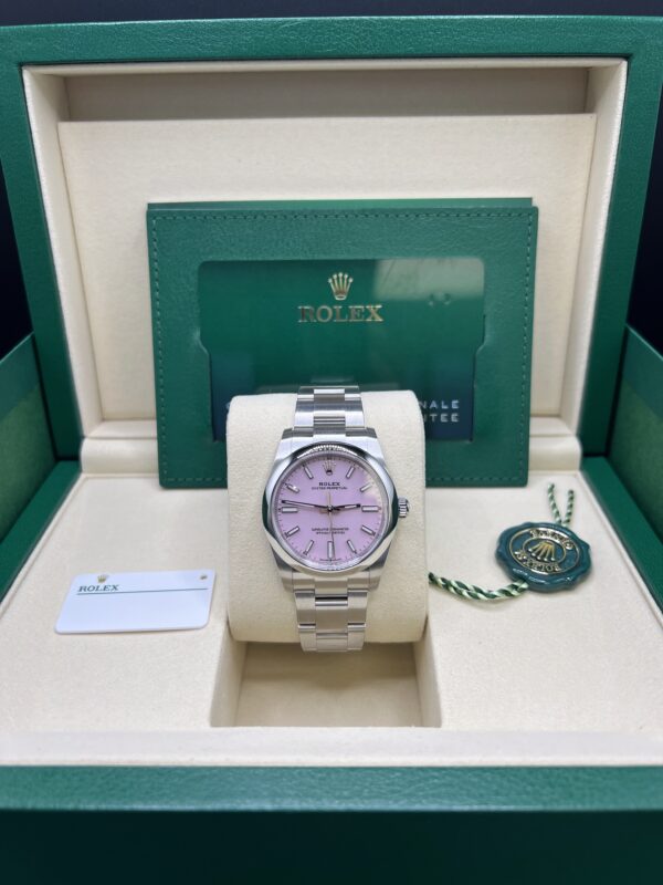 Rolex Oyster Perpetual 34 Stainless Steel Pink Dial 124200
