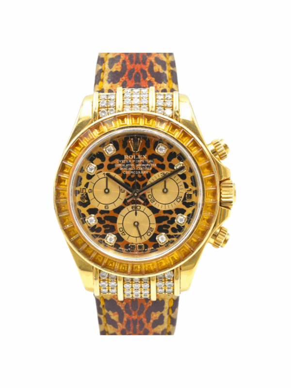 Rolex Daytona Yellow Gold Leopard Diamond Dial 116598SACO Bracelet