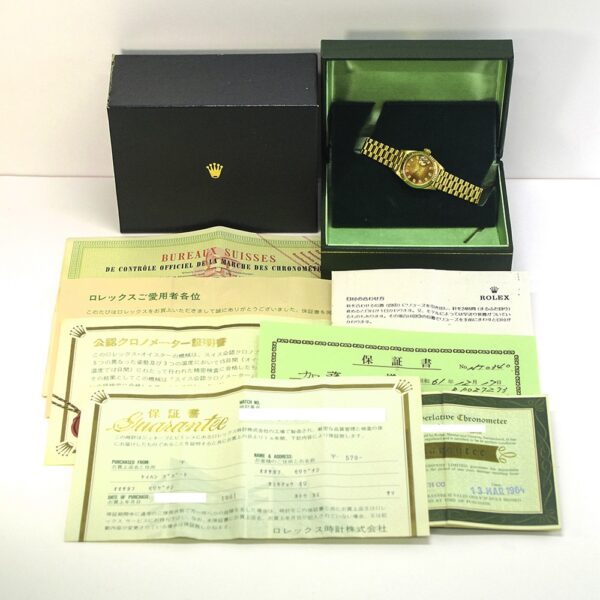 Rolex Lady-Datejust Yellow Gold Champagne Diamond Dial 69178