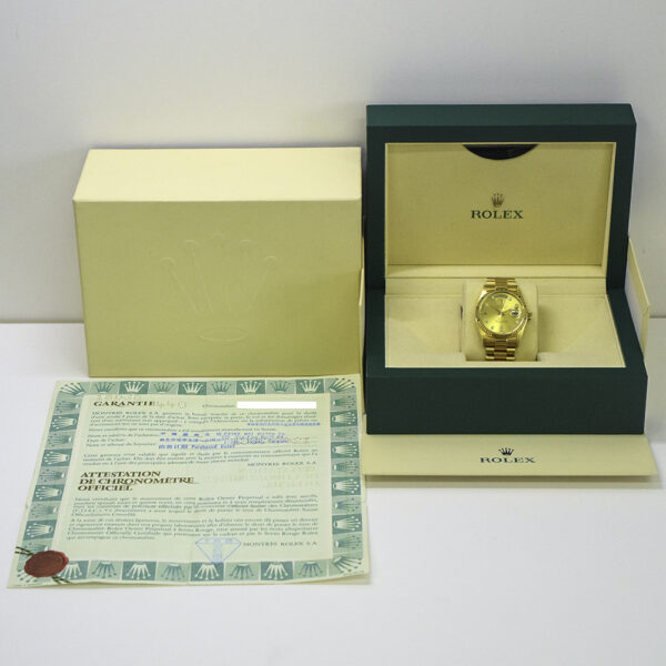 Rolex Day-Date 36 Yellow Gold Champagne Diamond Dial 18038 Bracelet