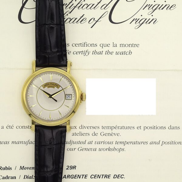 Patek Philippe Calatrava Yellow Gold Silver Stick Dial 5153J-001