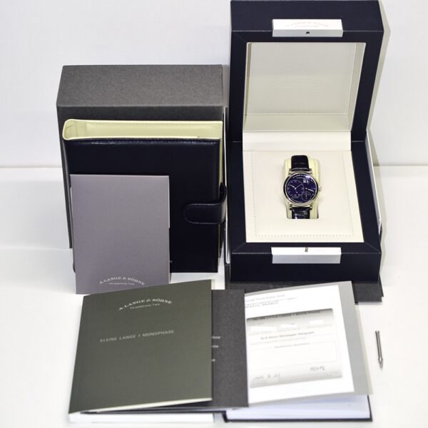 A. Lange & Söhne Lange 1 Moon Phase Gold Blue Dial 182.086 Bracelet
