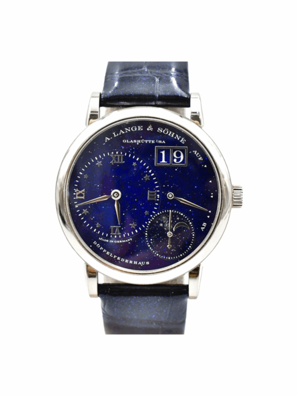 A. Lange & Söhne Lange 1 Moon Phase Gold Blue Dial 182.086 Bracelet