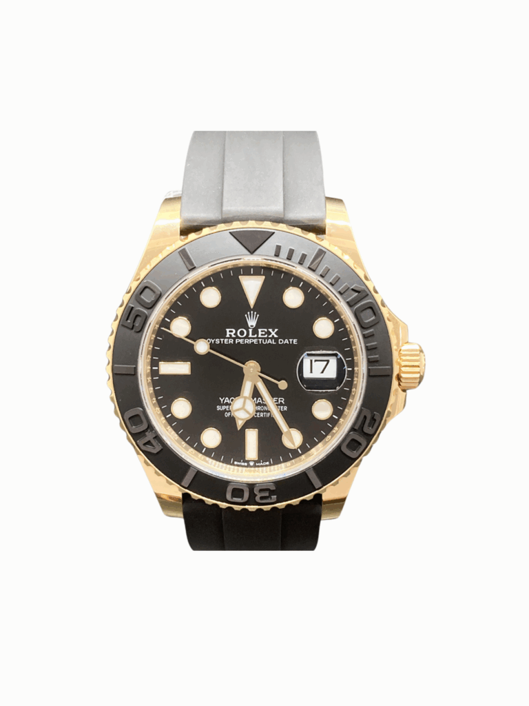 Gold スタジャン 42 /ブラック Rolex Yacht-Master 42 Yellow Gold Black Dial & Matte Black