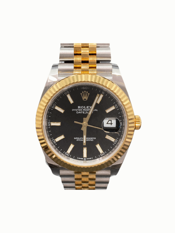 Rolex Datejust 41 Yellow Gold and Steel Black Stick Dial 126333