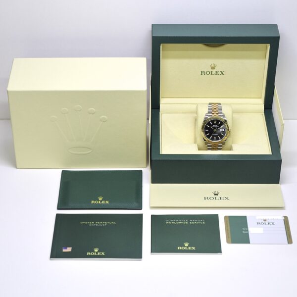 Rolex Datejust 41 Yellow Gold and Steel Black Stick Dial 126333
