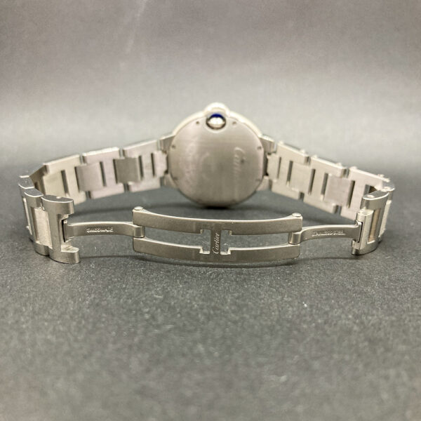 Cartier Ballon Bleu Stainless Steel Diamond Bezel Silver Roman Dial W4BB0016