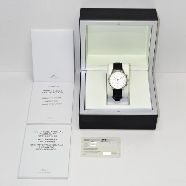 IWC Portuguese Chronograph White Arabic Dial IW371446 Bracelet