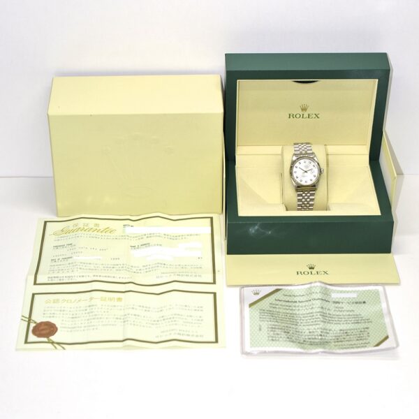 Rolex Datejust 36 White Gold and Steel Silver Diamond Dial 16234