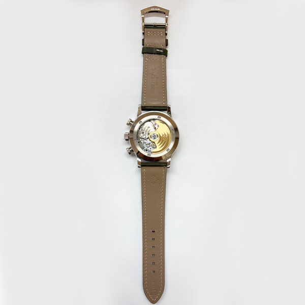 Patek Philippe Calatrava Pilot Travel Time Chronograph White Gold Green Arabic Dial 5924G-010