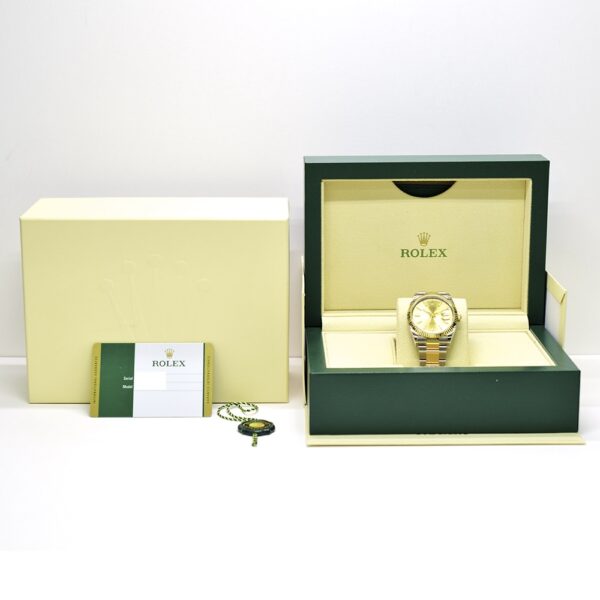 Rolex Datejust 36 Yellow Gold and Steel Champagne Stick Dial 126233