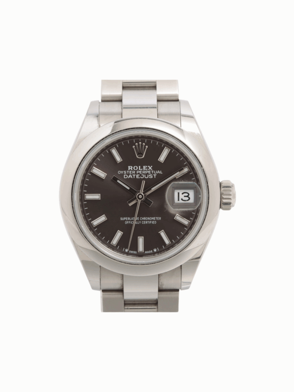 Rolex Lady-Datejust Stainless Steel Dark Grey Stick Dial 279160