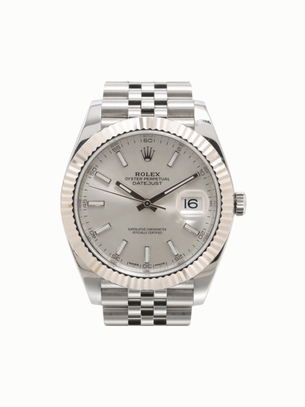 Rolex Datejust 41 White Gold and Steel Silver Stick Dial 126334