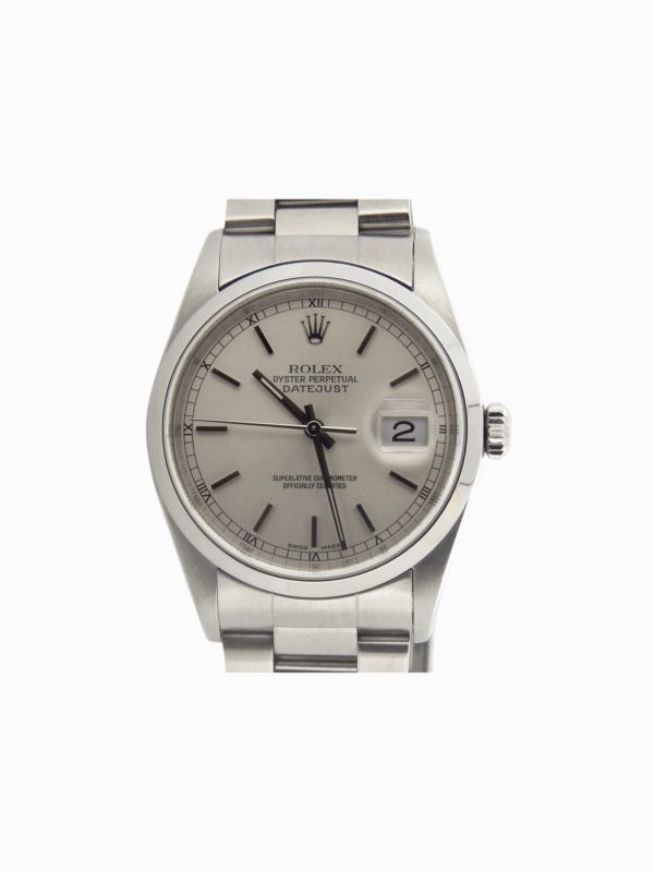Rolex Datejust 36 Stainless Steel Silver Stick Dial 16200