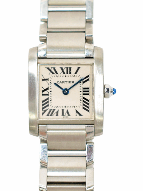 Cartier Tank Française Steel White Roman Dial W51008Q3 Bracelet