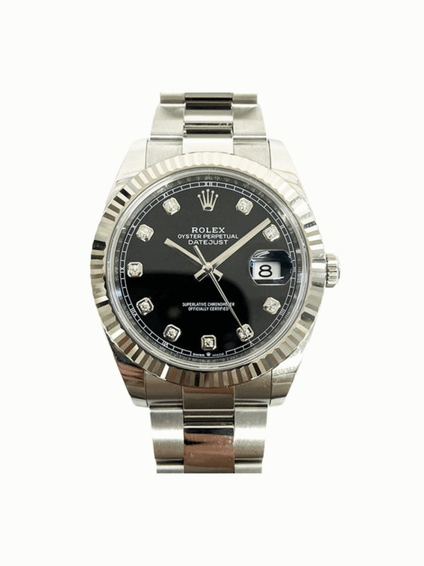 Rolex Datejust 41 White Gold and Steel Black Diamond Dial 126334