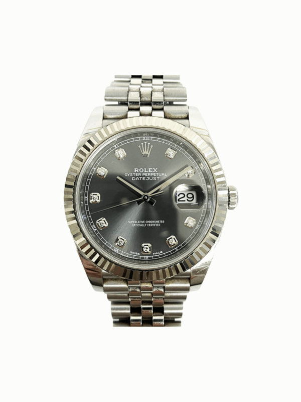 Rolex Datejust 41 White Gold and Steel Black Diamond Dial 126334