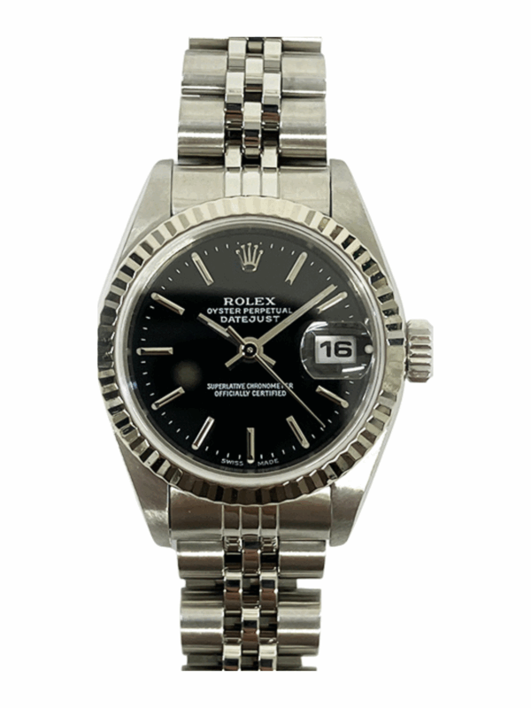 Rolex Lady-Datejust Stainless Steel Black Dial 79174 Bracelet