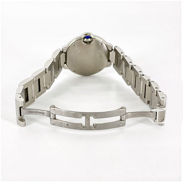 Cartier Ballon Bleu Stainless Steel Diamond Bezel Silver Roman Dial W4BB0015