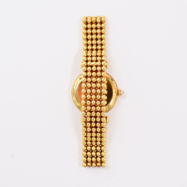 Cartier Colisée Yellow Gold Diamond Bezel Silver Roman Dial WB1017A8