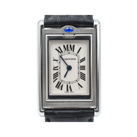 Cartier Tank Basculante Stainless Steel White Roman Dial W1014558
