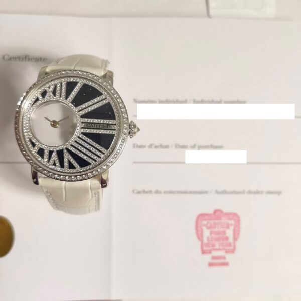 Cartier Rotonde De Cartier Mysterious Hours 35mm Diamond Bezel Blue Dial HPI01197