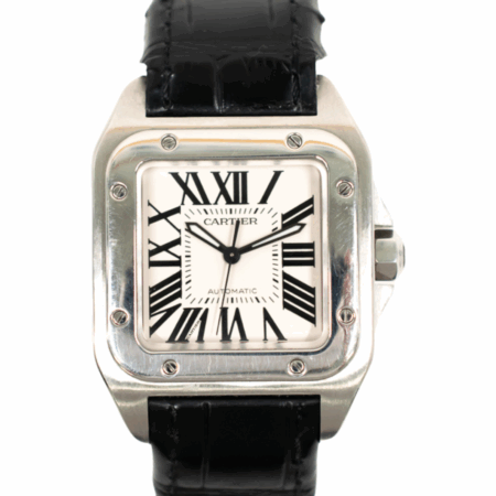 Cartier Santos 100 Steel Silver Roman Dial W20106X8 Bracelet