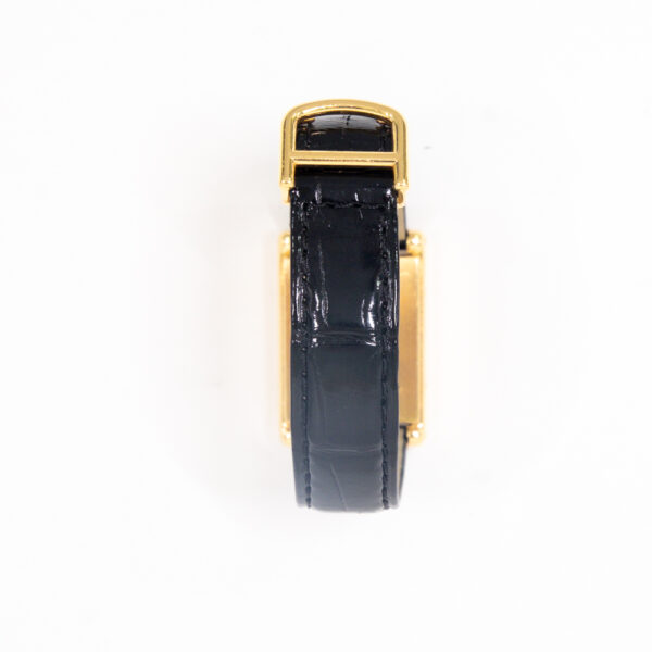 Cartier Tank Basculante Yellow Gold Diamond Bezel White Roman Dial WA202251