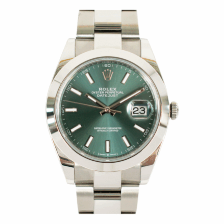 Rolex Datejust 41 Stainless Steel Green Stick Dial 126300