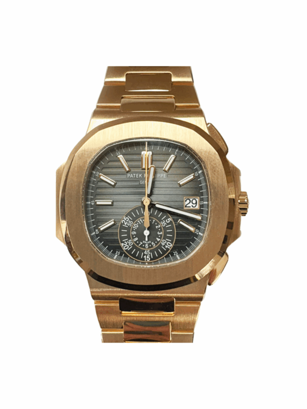 Patek Philippe Nautilus Chronograph Rose Gold Black Dial 5980/1R-001 Bracelet