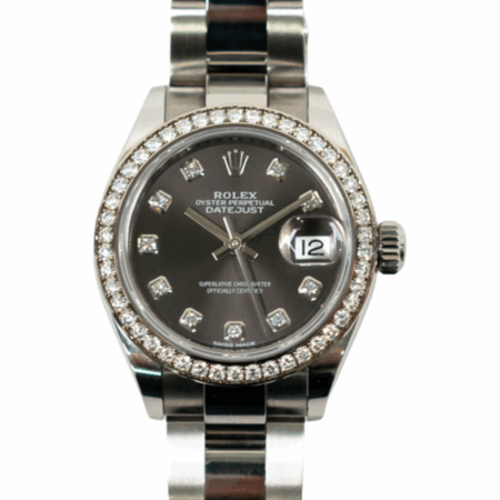 Rolex Lady-Datejust Steel Grey Diamond Dial 279384RBR Bracelet