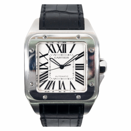 Cartier Santos 100 Steel Silver Roman Dial W20073X8 Bracelet