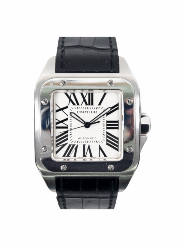 Cartier Santos 100 Steel Silver Roman Dial W20073X8 Bracelet