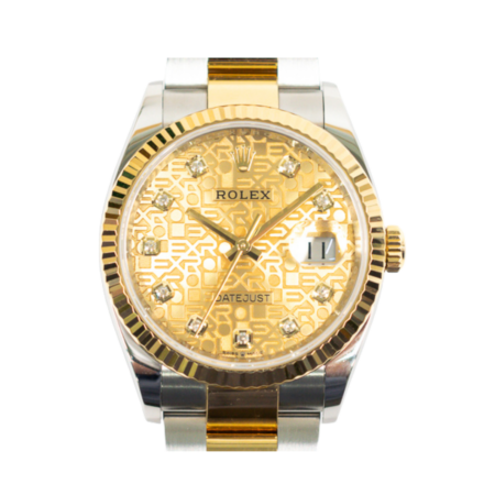 Rolex Datejust 36 Stainless Steel/Yellow Gold Champagne Jubilee Diamond Dial 126233