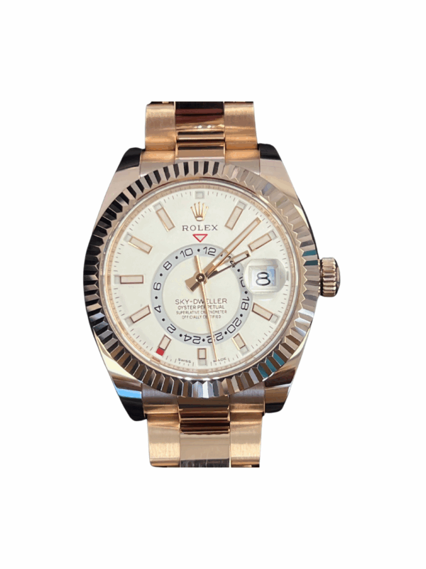 Rolex Sky-Dweller Rose Gold White Stick Dial 326935