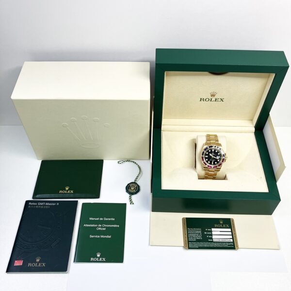 Rolex GMT-Master II Yellow Gold Black Dial 116748SARU Bracelet