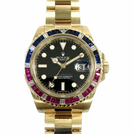 Rolex GMT-Master II Yellow Gold Black Dial 116748SARU Bracelet