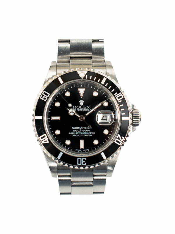 Rolex Submariner Date Stainless Steel Black Dial 16610 Bracelet