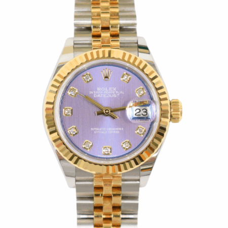 Rolex Lady-Datejust Two-Tone Lavender Diamond Dial 279173 Bracelet
