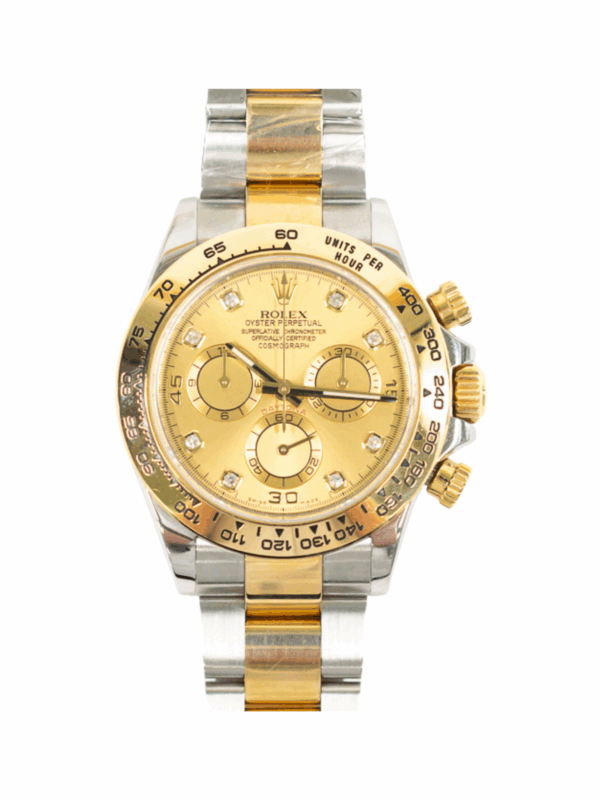 Rolex Daytona Steel and Gold Champagne Diamond Dial 116503G Bracelet