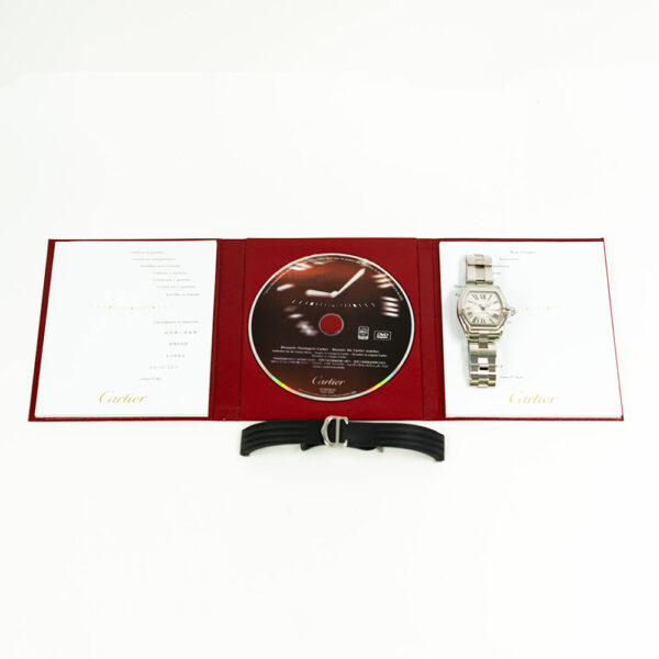 Cartier Roadster Stainless Steel White Roman Dial W62025V3 Bracelet